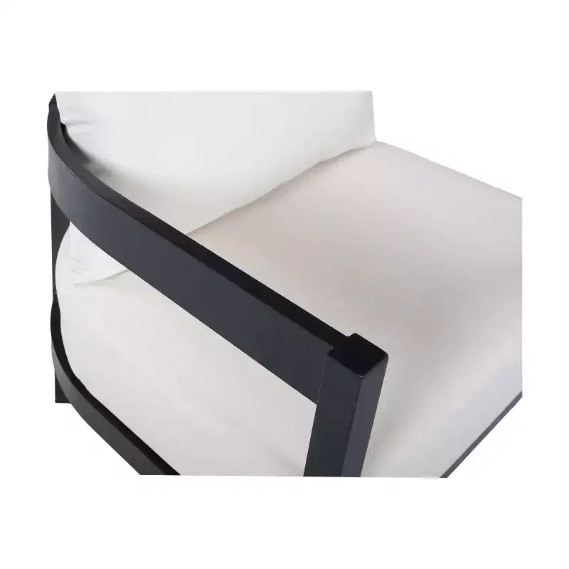 Fauteuil d'appoint ModernLuxe pour terrasse, fauteuil de jardin individuel ergonomique avec coussins souples imperméables et cadre antirouille