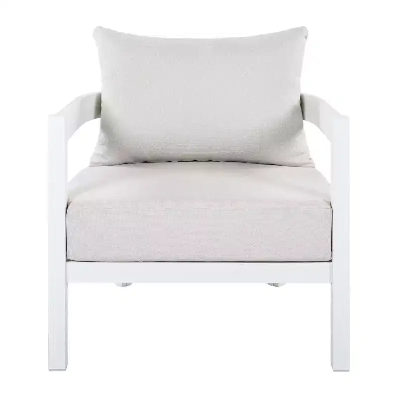 Fauteuil d'appoint ModernLuxe pour terrasse, fauteuil de jardin individuel ergonomique avec coussins souples imperméables et cadre antirouille