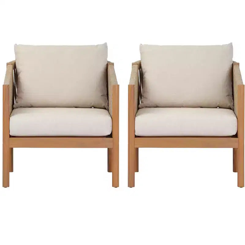 Christopher Knight Home Maha Fauteuil de club moderne en acacia et corde tressée avec coussin