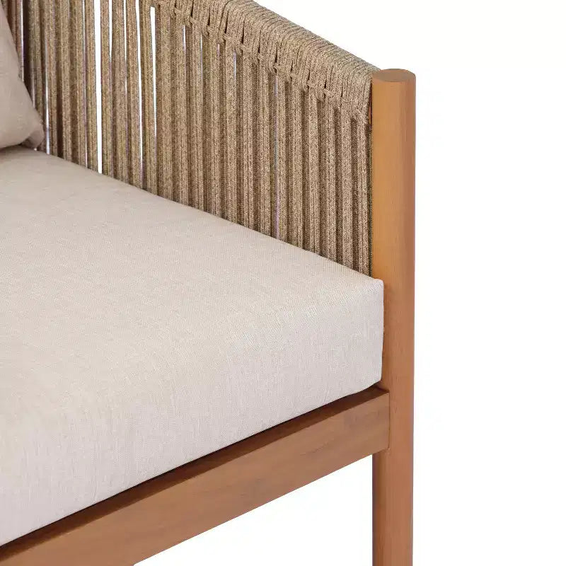 Christopher Knight Home Maha Fauteuil de club moderne en acacia et corde tressée avec coussin
