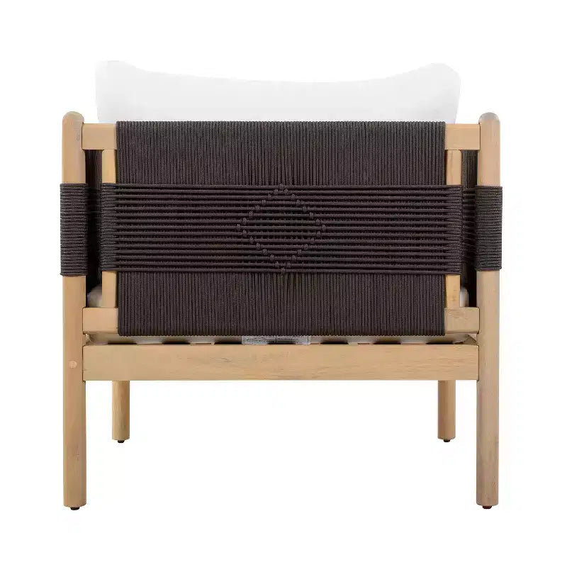 ModernLuxe Lot de 2 Chaises d'appoint de Patio Chaises de Salle à Manger en Corde Fauteuil de Jardin Fauteuil Lounge Individuel avec Coussin Moelleux et Cadre Résistant aux Intempéries