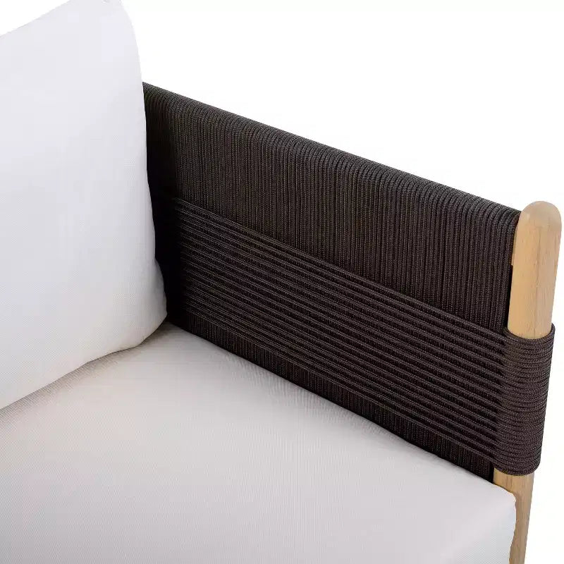 ModernLuxe Lot de 2 Chaises d'appoint de Patio Chaises de Salle à Manger en Corde Fauteuil de Jardin Fauteuil Lounge Individuel avec Coussin Moelleux et Cadre Résistant aux Intempéries