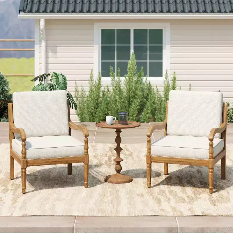 ModernLuxe Fauteuil d'appoint de patio Causeuse d'extérieur Fauteuil club Fauteuil de salon avec coussin doux imperméable et cadre résistant aux intempéries