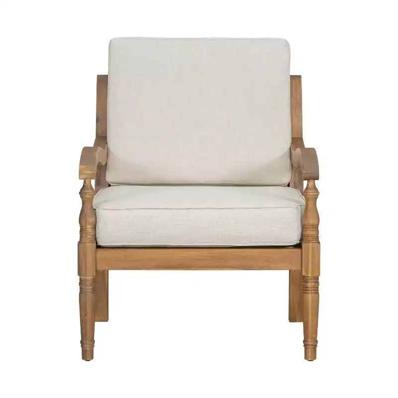 ModernLuxe Fauteuil d'appoint de patio Causeuse d'extérieur Fauteuil club Fauteuil de salon avec coussin doux imperméable et cadre résistant aux intempéries