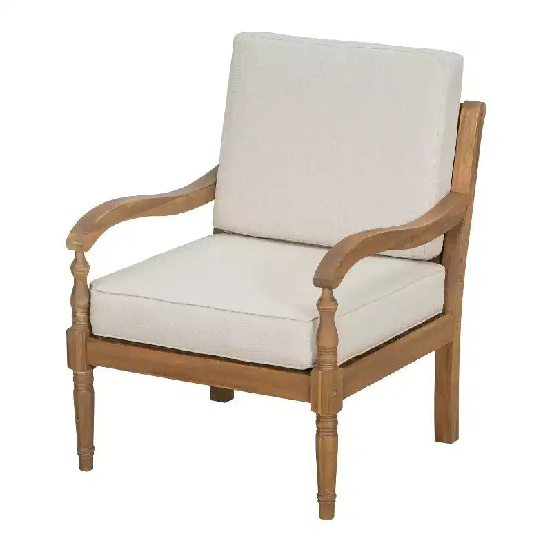 ModernLuxe Fauteuil d'appoint de patio Causeuse d'extérieur Fauteuil club Fauteuil de salon avec coussin doux imperméable et cadre résistant aux intempéries