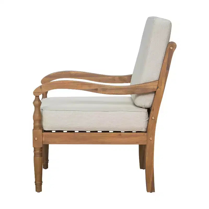 ModernLuxe Fauteuil d'appoint de patio Causeuse d'extérieur Fauteuil club Fauteuil de salon avec coussin doux imperméable et cadre résistant aux intempéries