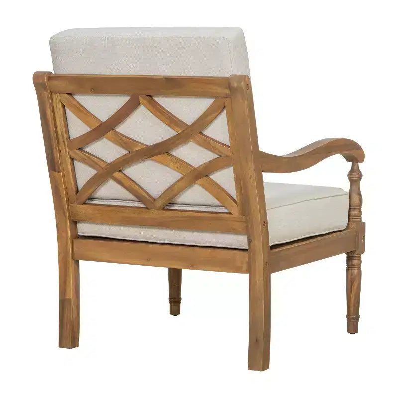 ModernLuxe Fauteuil d'appoint de patio Causeuse d'extérieur Fauteuil club Fauteuil de salon avec coussin doux imperméable et cadre résistant aux intempéries