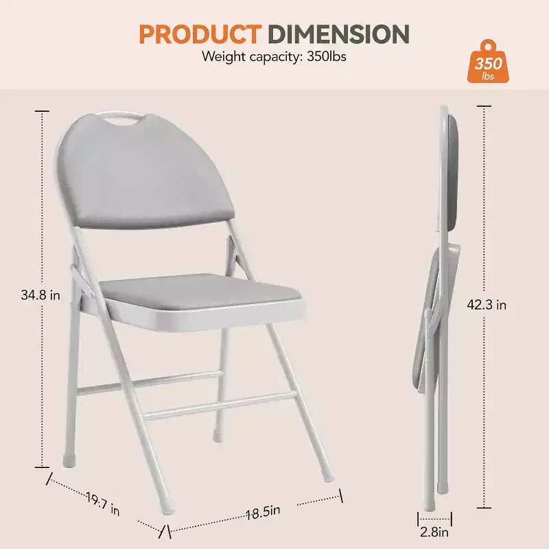 GustoWave Lot de 4 chaises pliantes pour intérieur et extérieur, chambre, restaurant, terrasse
