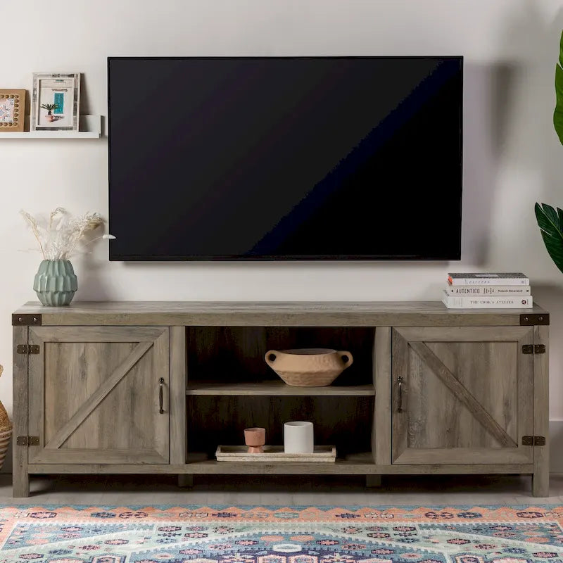 Meuble TV avec porte de grange de 70 pouces Middlebrook Firebranch