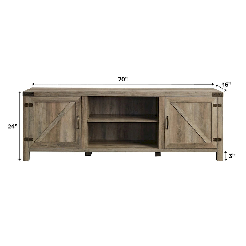 Meuble TV avec porte de grange de 70 pouces Middlebrook Firebranch