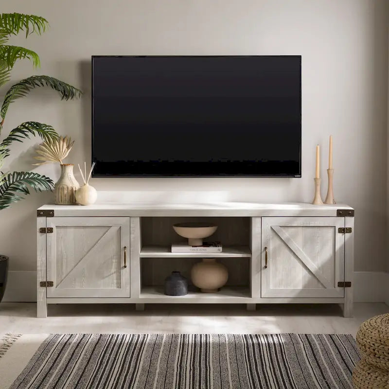 Meuble TV avec porte de grange de 70 pouces Middlebrook Firebranch