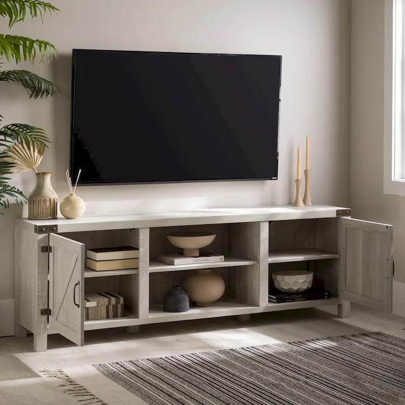 Meuble TV avec porte de grange de 70 pouces Middlebrook Firebranch