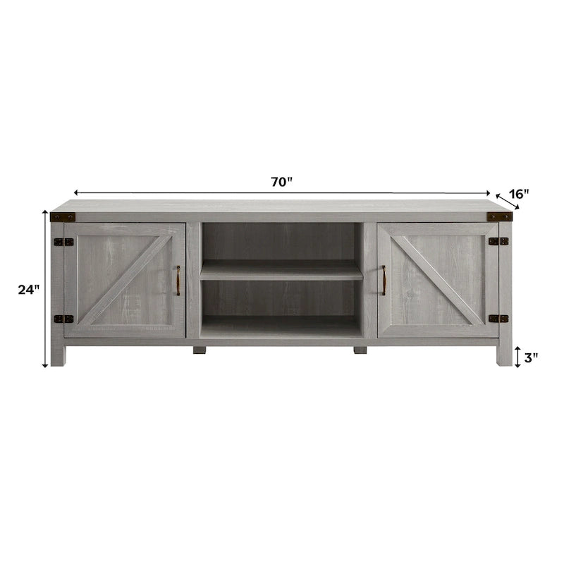 Meuble TV avec porte de grange de 70 pouces Middlebrook Firebranch