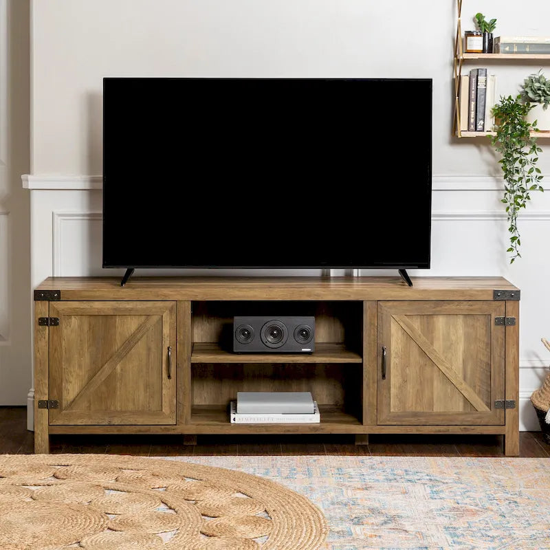Meuble TV avec porte de grange de 70 pouces Middlebrook Firebranch