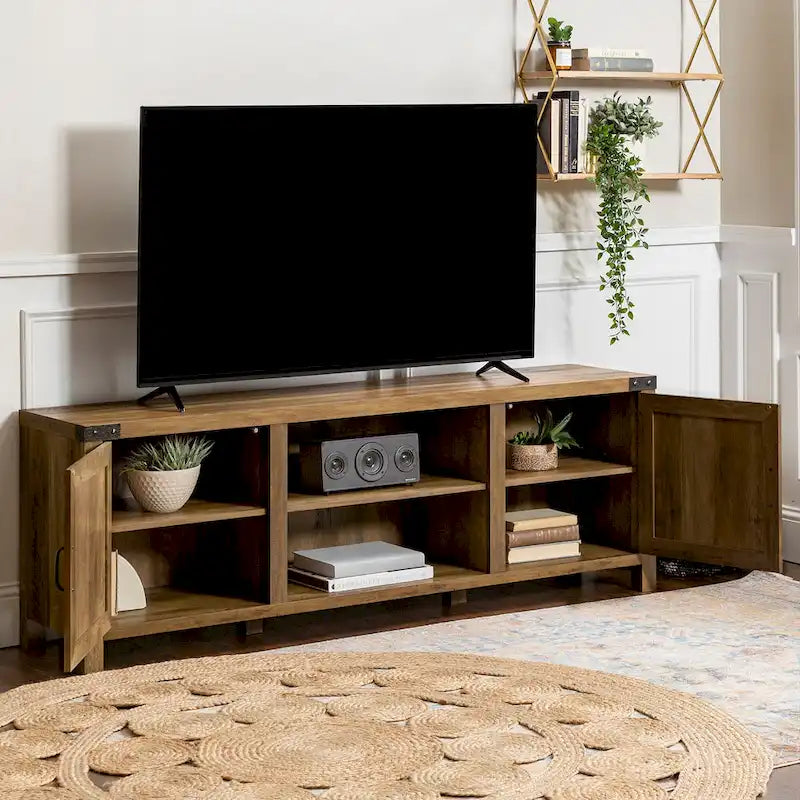 Meuble TV avec porte de grange de 70 pouces Middlebrook Firebranch