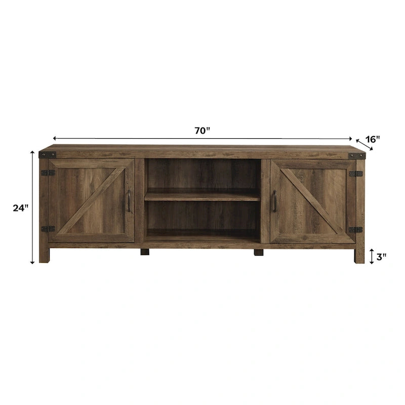 Meuble TV avec porte de grange de 70 pouces Middlebrook Firebranch