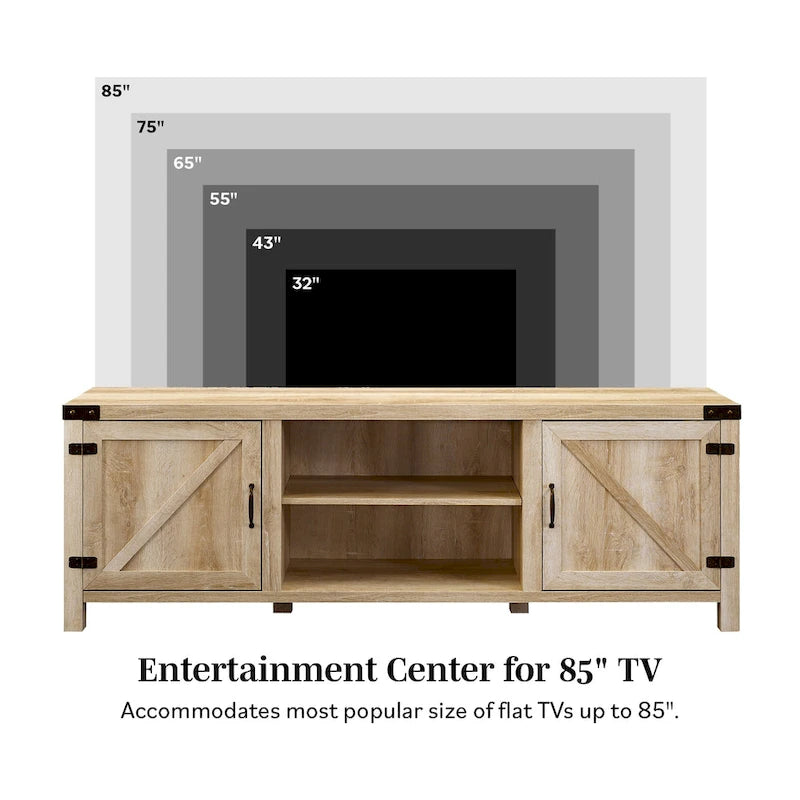 Meuble TV avec porte de grange de 70 pouces Middlebrook Firebranch