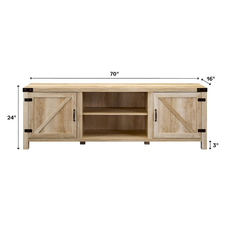 Meuble TV avec porte de grange de 70 pouces Middlebrook Firebranch
