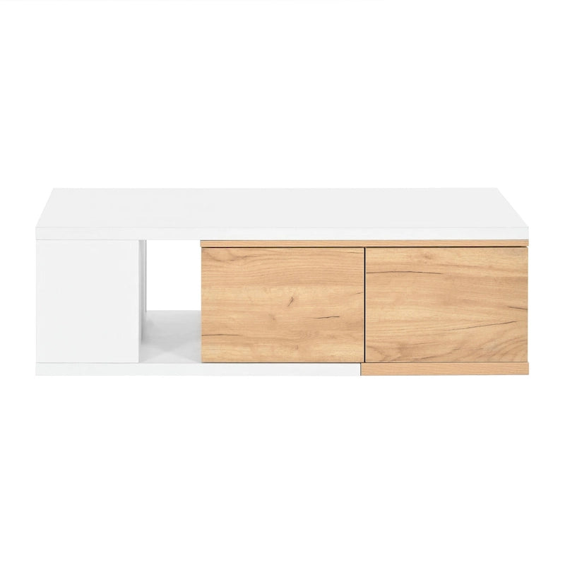 Table basse multifonctionnelle avec rangement dissimulé et 2 tiroirs