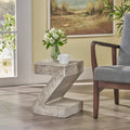 Table d'appoint en béton gris clair moderne au design sculptural