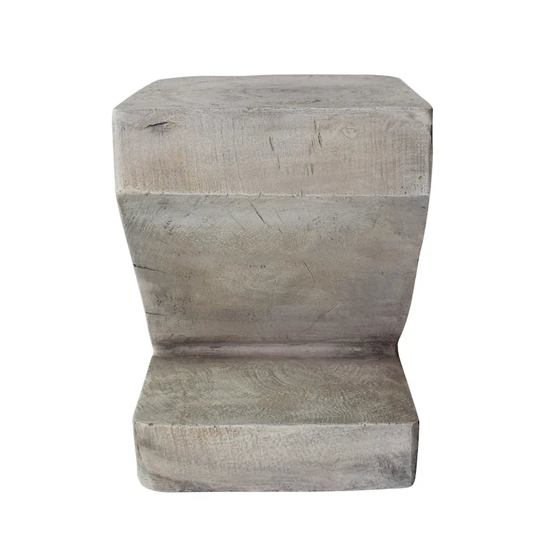 Table d'appoint en béton gris clair moderne au design sculptural