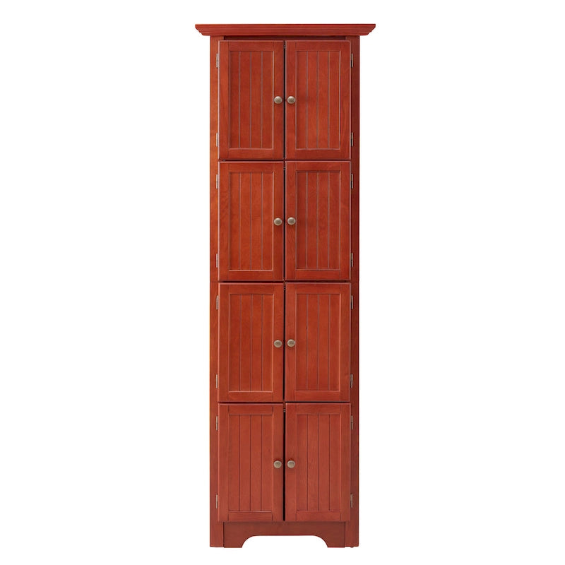 Meuble de rangement d'angle de cuisine à 4 niveaux de 72 po style ferme avec 8 portes, meuble de rangement haut et étagères réglables