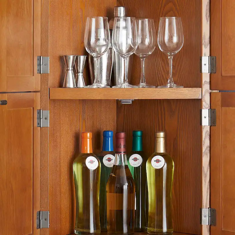 Meuble de rangement d'angle de cuisine à 4 niveaux de 72 po style ferme avec 8 portes, meuble de rangement haut et étagères réglables