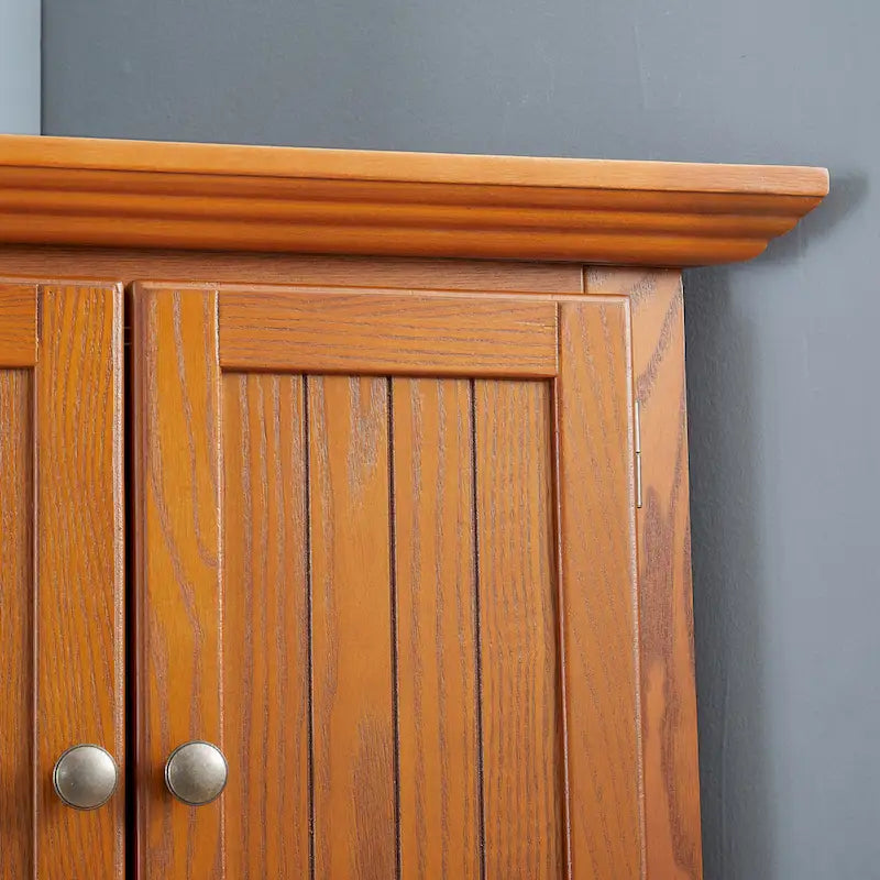 Meuble de rangement d'angle de cuisine à 4 niveaux de 72 po style ferme avec 8 portes, meuble de rangement haut et étagères réglables