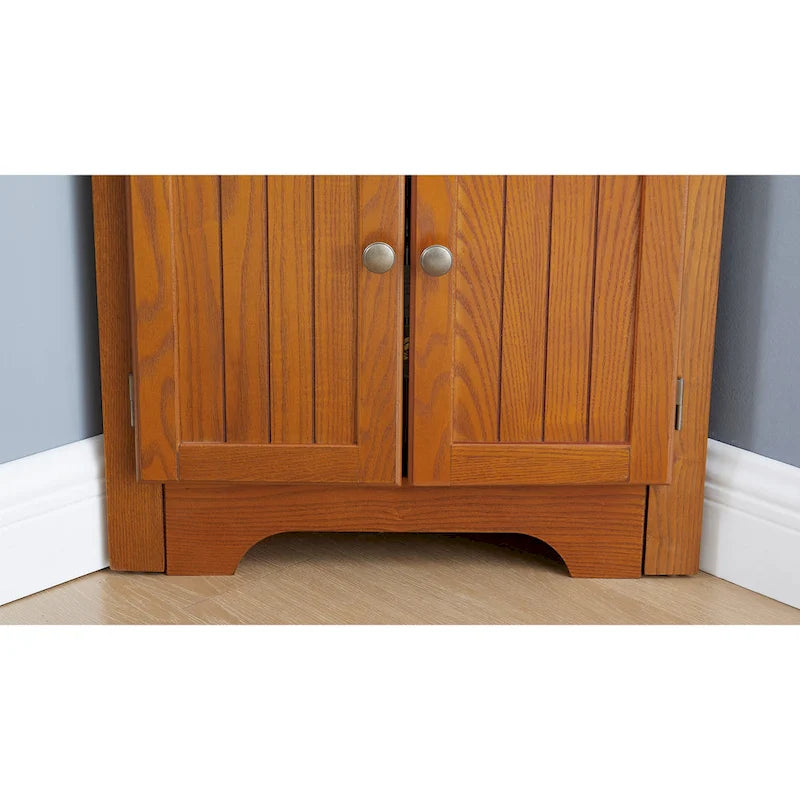 Meuble de rangement d'angle de cuisine à 4 niveaux de 72 po style ferme avec 8 portes, meuble de rangement haut et étagères réglables