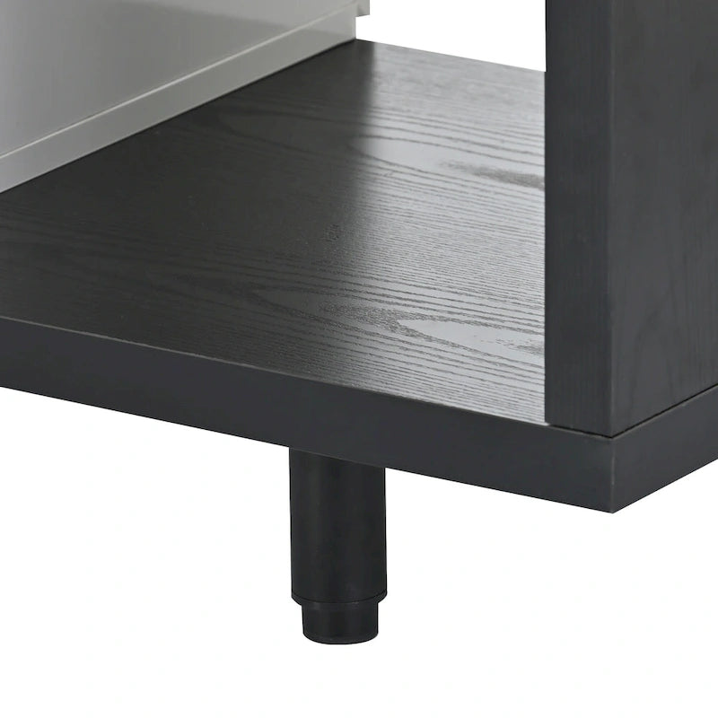 Meuble TV moderne extensible blanc avec 3 tiroirs et étagère pour téléviseurs jusqu'à 80 pouces