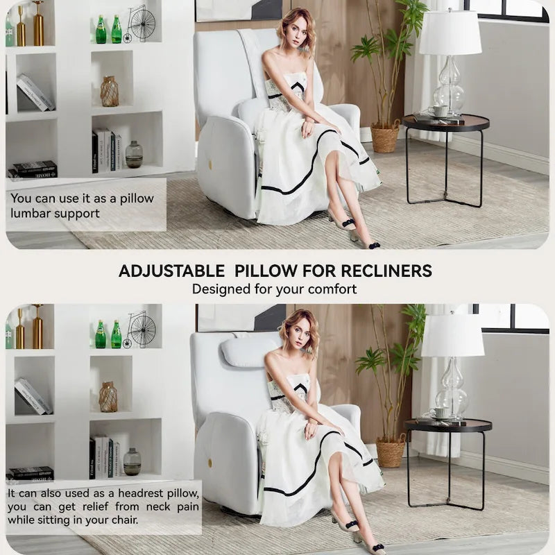 Fauteuil inclinable électrique pivotant et à bascule avec coussin de soutien lombaire et cervical, pivotement maximal de 270 degrés, ports USB et Type-C