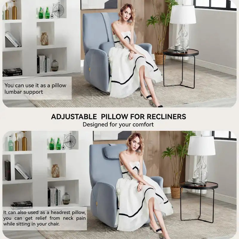Fauteuil inclinable électrique pivotant et à bascule avec coussin de soutien lombaire et cervical, pivotement maximal de 270 degrés, ports USB et Type-C