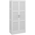Meuble de rangement haut de 180 cm avec étagères amovibles, armoire de garde-manger de style moderne avec portes à fermeture douce, blanc