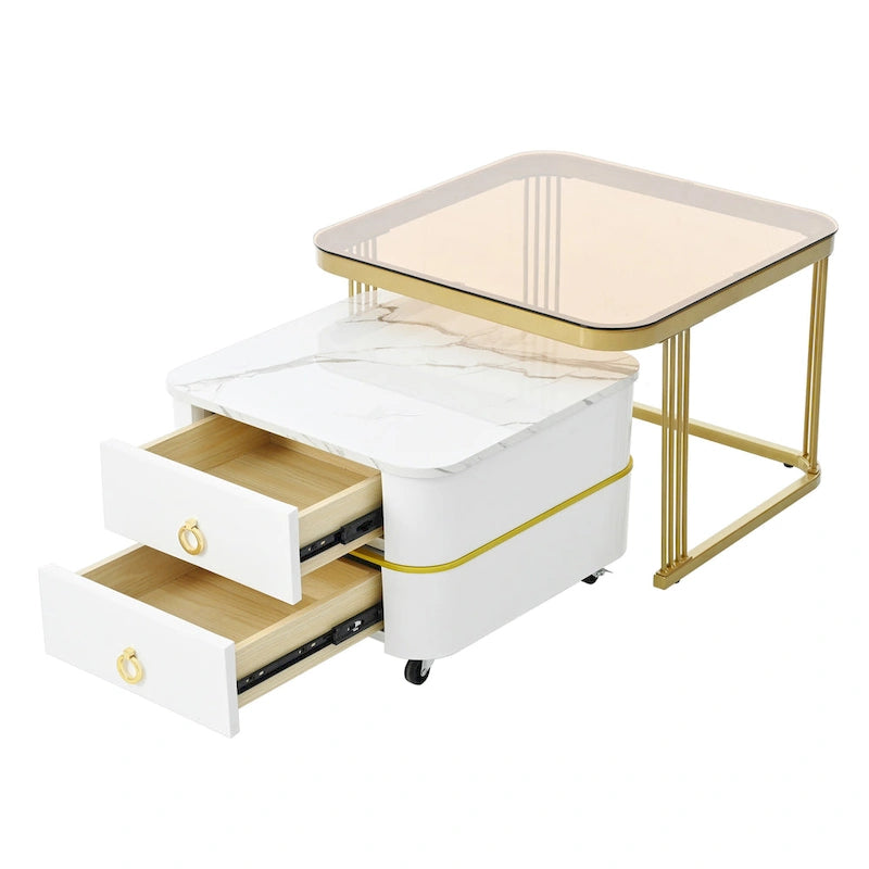 Nesting Coffee Table with Wheels