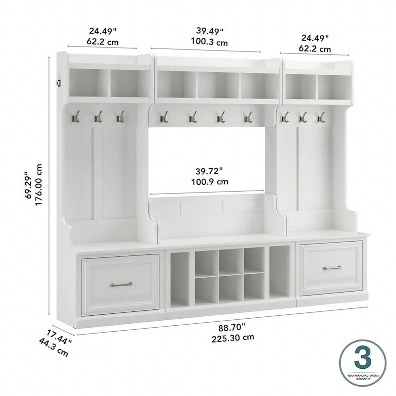 Ensemble de rangement complet Woodland avec porte-manteau par Bush Furniture