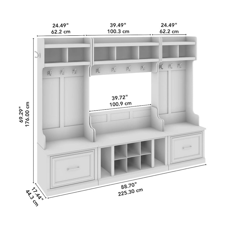 Ensemble de rangement complet Woodland avec porte-manteau par Bush Furniture