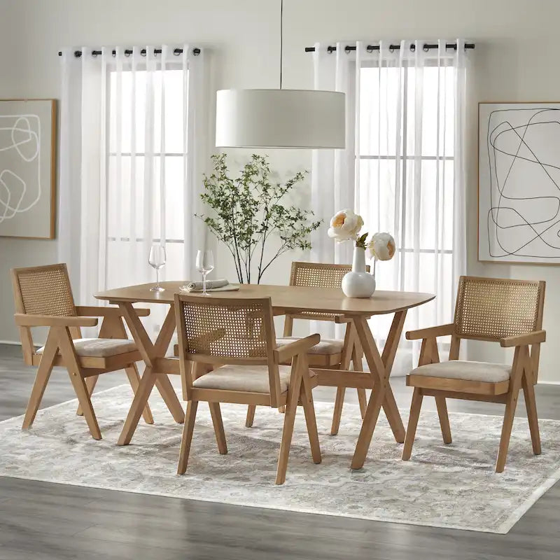 Ensemble repas 5 pièces avec fauteuils en bois massif Baywood de Lifestorey