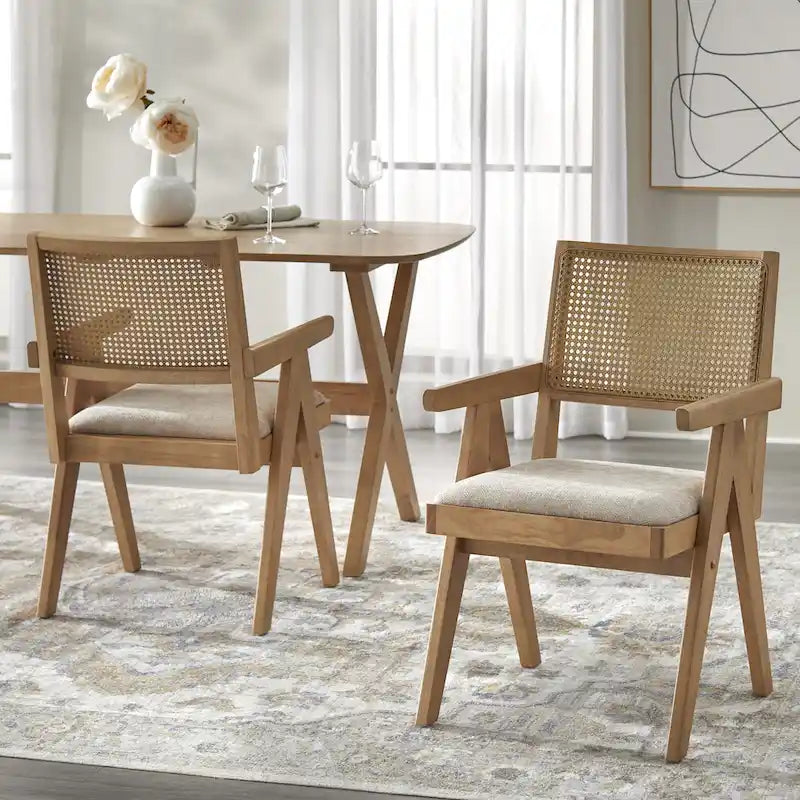 Ensemble repas 5 pièces avec fauteuils en bois massif Baywood de Lifestorey