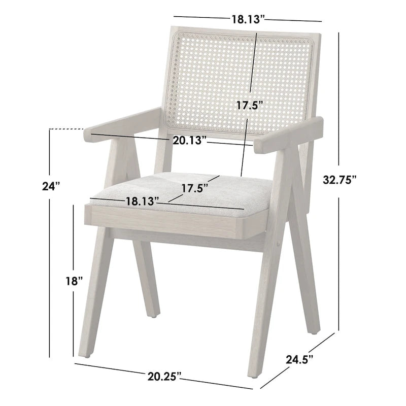 Ensemble repas 5 pièces avec fauteuils en bois massif Baywood de Lifestorey