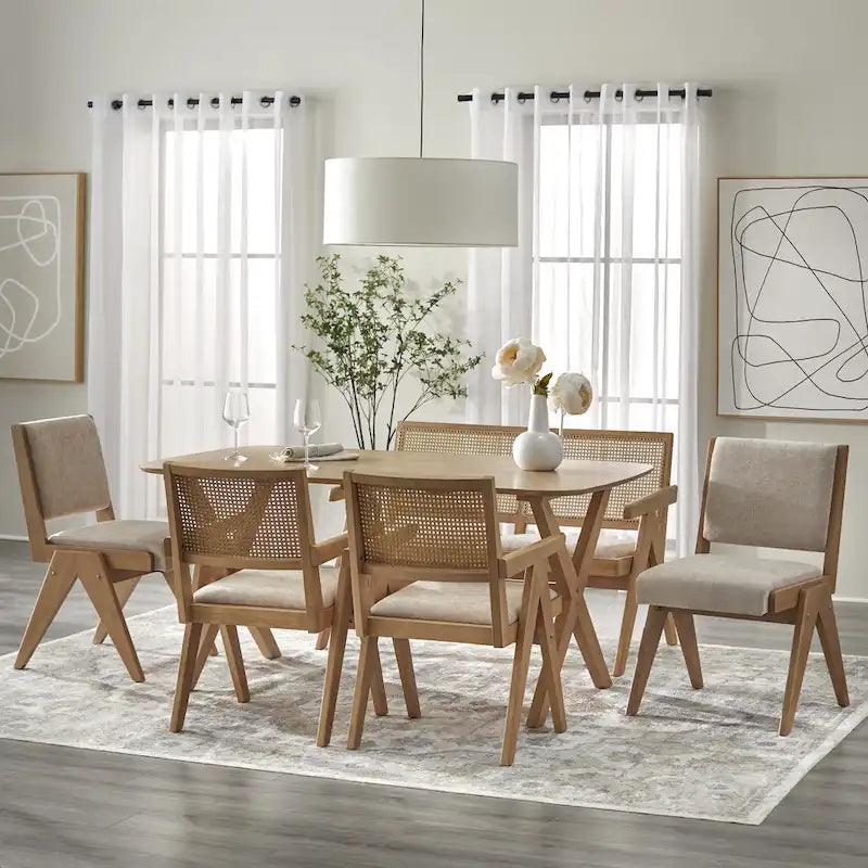 Ensemble repas 5 pièces avec fauteuils en bois massif Baywood de Lifestorey