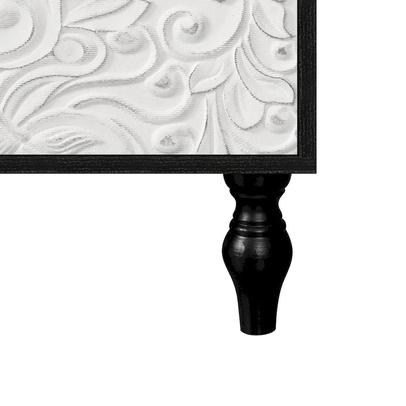 Grand buffet/bahut à tiroirs avec étagères et fleurs sculptées Lily par GDFStudio