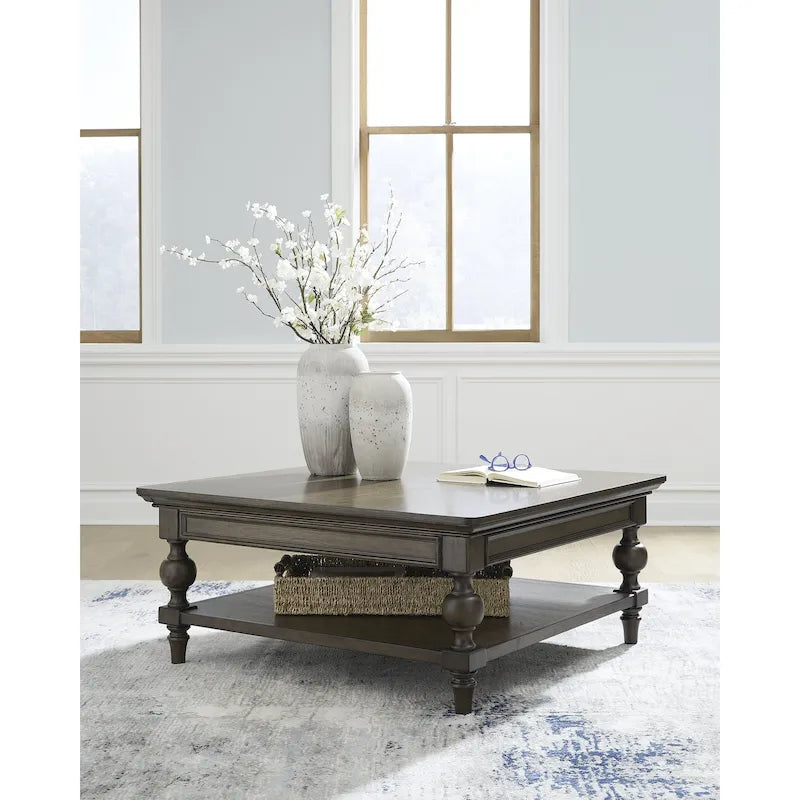 Signature Design by Ashley Veramond Table basse carrée marron foncé - 42 L x 42 P x 18,63 H