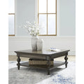 Signature Design by Ashley Veramond Table basse carrée marron foncé - 42 L x 42 P x 18,63 H