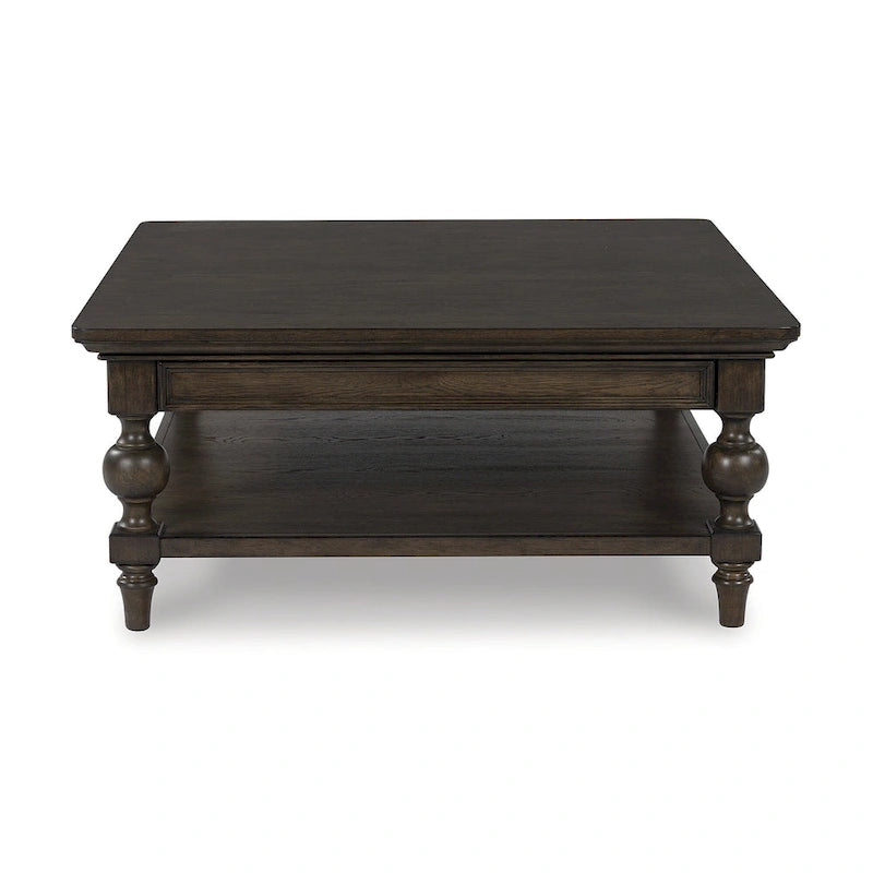 Signature Design by Ashley Veramond Table basse carrée marron foncé - 42 L x 42 P x 18,63 H