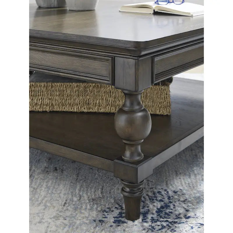 Signature Design by Ashley Veramond Table basse carrée marron foncé - 42 L x 42 P x 18,63 H