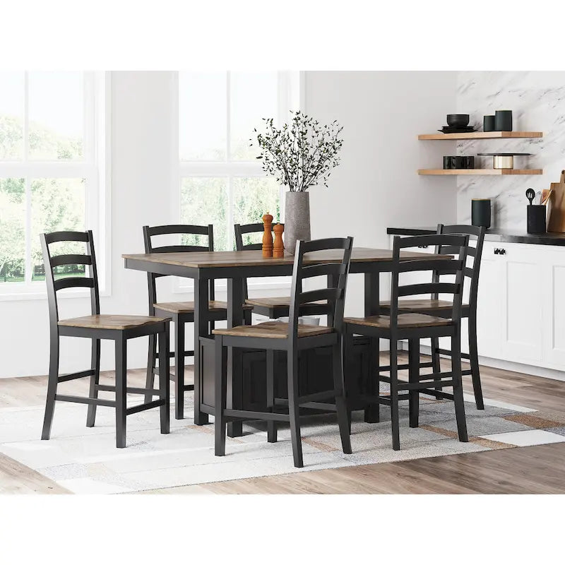 Table de salle à manger rectangulaire Signature Design by Ashley Wildenauer, brun/noir - 60 po L x 38 po P x 36 po H