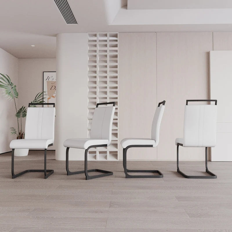 Chaise d'appoint rembourrée à dossier haut avec tube en C
