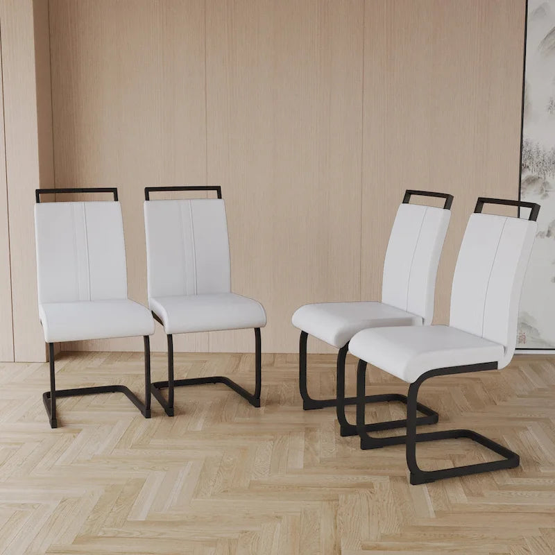 Chaise d'appoint rembourrée à dossier haut avec tube en C