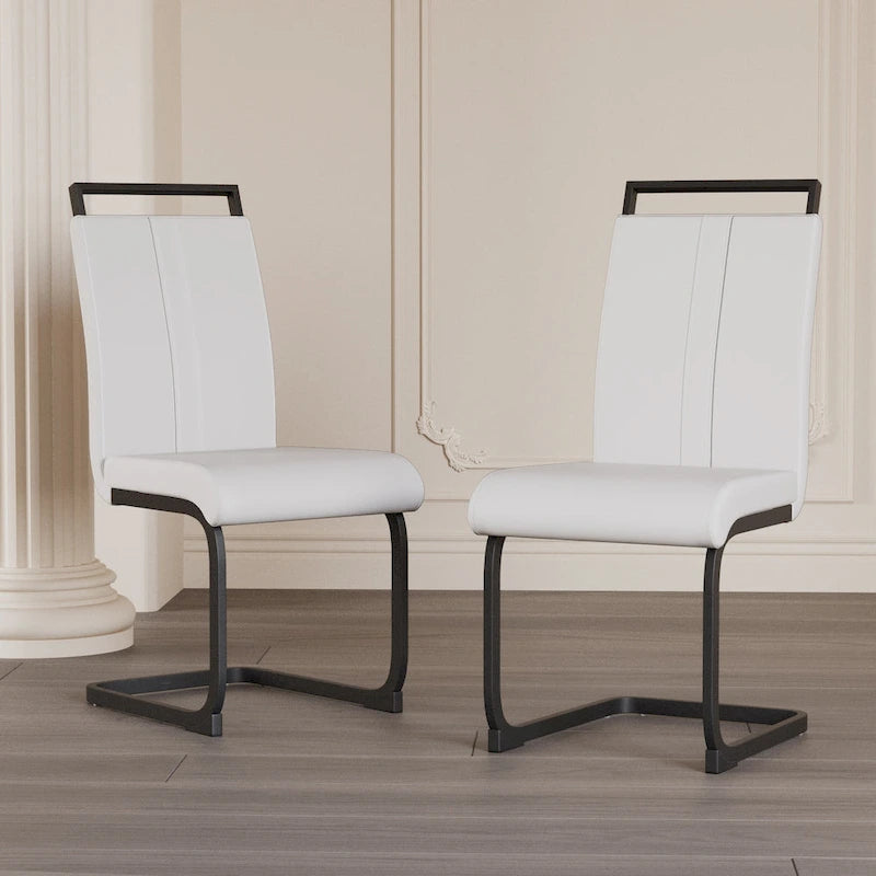 Chaise d'appoint rembourrée à dossier haut avec tube en C