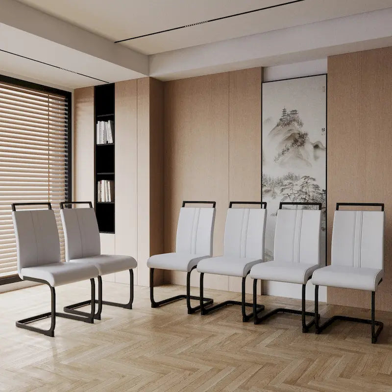 Chaise d'appoint rembourrée à dossier haut avec tube en C